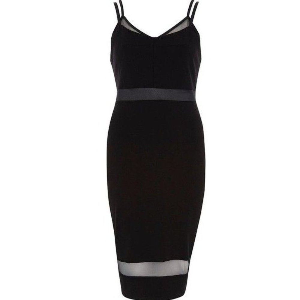 River‎ Island mesh panel bodycon dress LBD